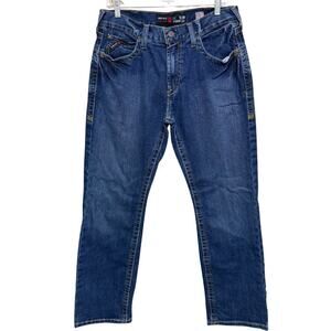 Ariat FR M7 Slim Straight Leg Jeans Men’s 34x32 Medium Wash Blue Denim Workwear